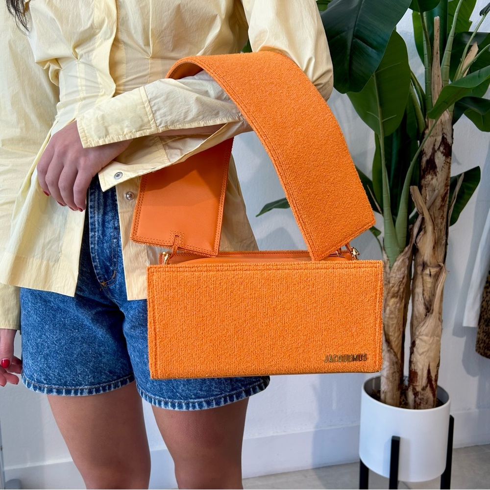 Authentic Like New Jacquemus Orange Le Rectangle Bag